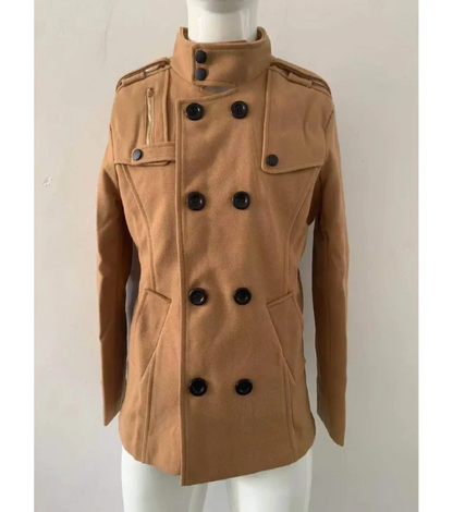 Herren-wintermantel - eleganter trenchcoat mit stehkragen und thermosiegel