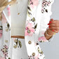 Abigail – zweireihiger blazer mit blumendruck und puffärmeln