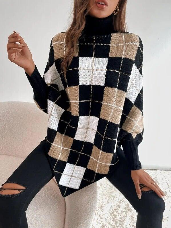 Lina | eleganter pullover mit hohem ausschnitt