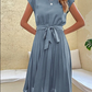 Elegantes sommerkleid mit taillenbund und fließender a-linie