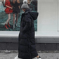 Wintermantel | lange Daunenjacke mit Kapuze für Damen