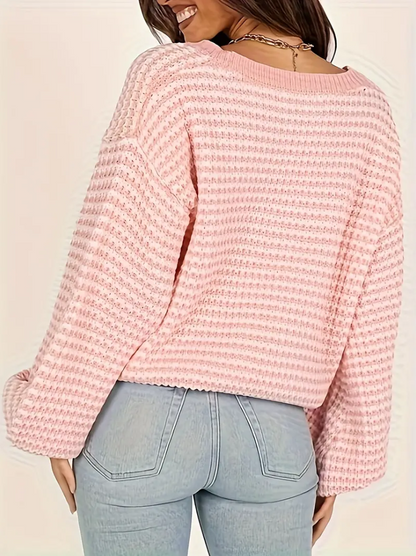 Olivgrün - strickpullover mit abgesenkten schultern