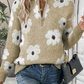 Margaret| pullover mit blumenmuster und halbem reißverschluss