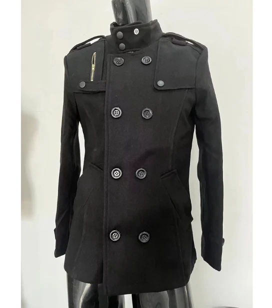 Herren-wintermantel - eleganter trenchcoat mit stehkragen und thermosiegel