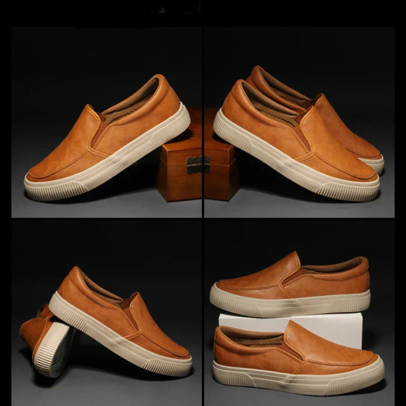 Elegante leder-loafer für herren