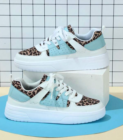 Sneaker für Damen mit Leopardenmuster und blau