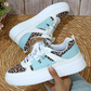 Sneaker für Damen mit Leopardenmuster und blau