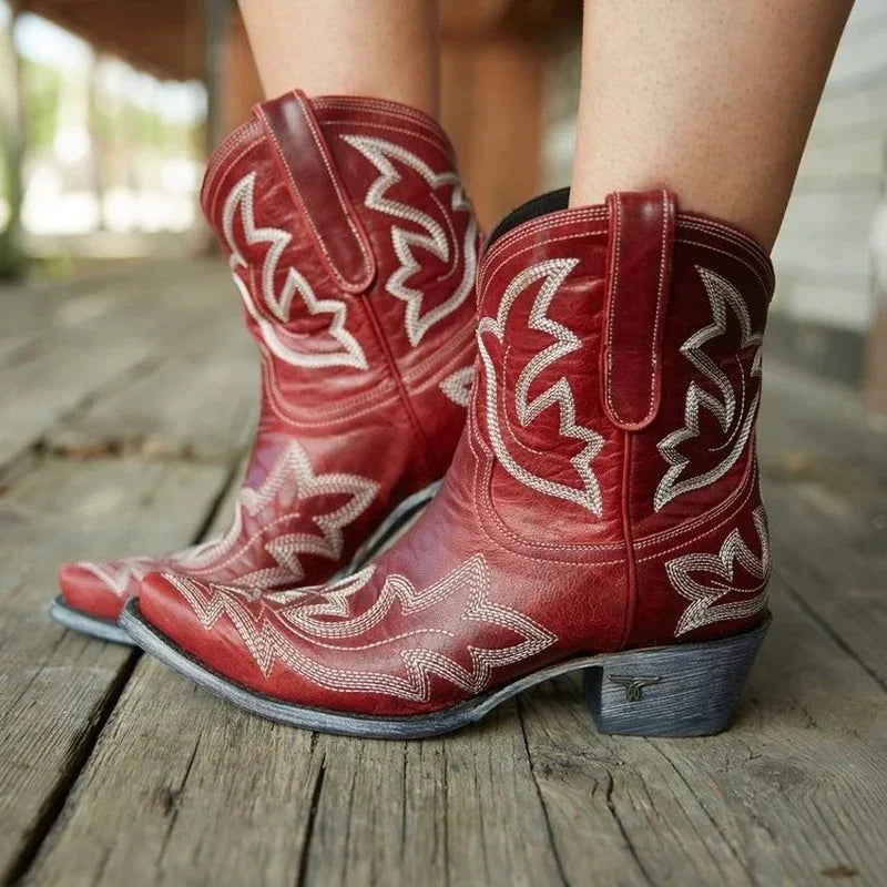 Bestickte cowboystiefel aus leder - Laurice