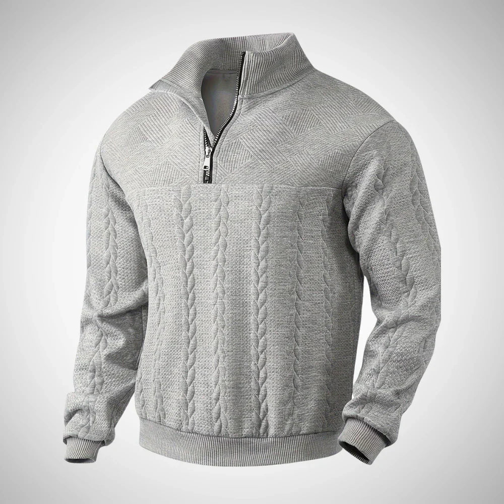 Marcel vintage-pullover mit reißverschluss für herren