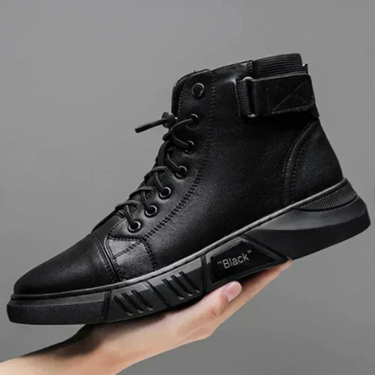 Walter - stylische warme schwarze herrenstiefel