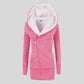 Brie – fleece cardigan mit kapuze