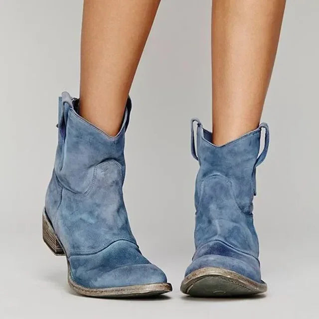 Westernstiefel aus leder für damen im vintage-stil
