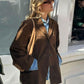 Wildlederjacke – Vintage – Braun – Oversize-Jacke – Damenjacke-Leyna Moda