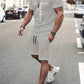 Grau Herren Summer Set, bestehend aus einem Kurzarm-T-Shirt und Shorts mit Faith Print