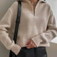 Amelina - warmer rollkragenpullover mit reibverschluss