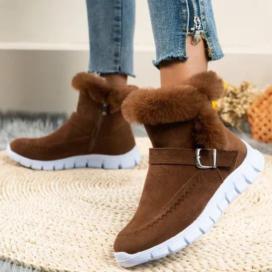 Berna - neue lässige kurze plüschstiefeletten aus wildleder