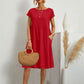 Elena – beiges sommerkleid mit rundhalsausschnitt