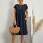 Elena – beiges sommerkleid mit rundhalsausschnitt