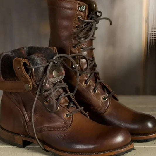 Damen-schnürstiefeletten mit fellfutter – damen