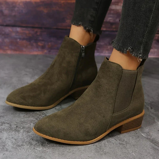 Elegante damen-ankle-boots mit reißverschluss – damen