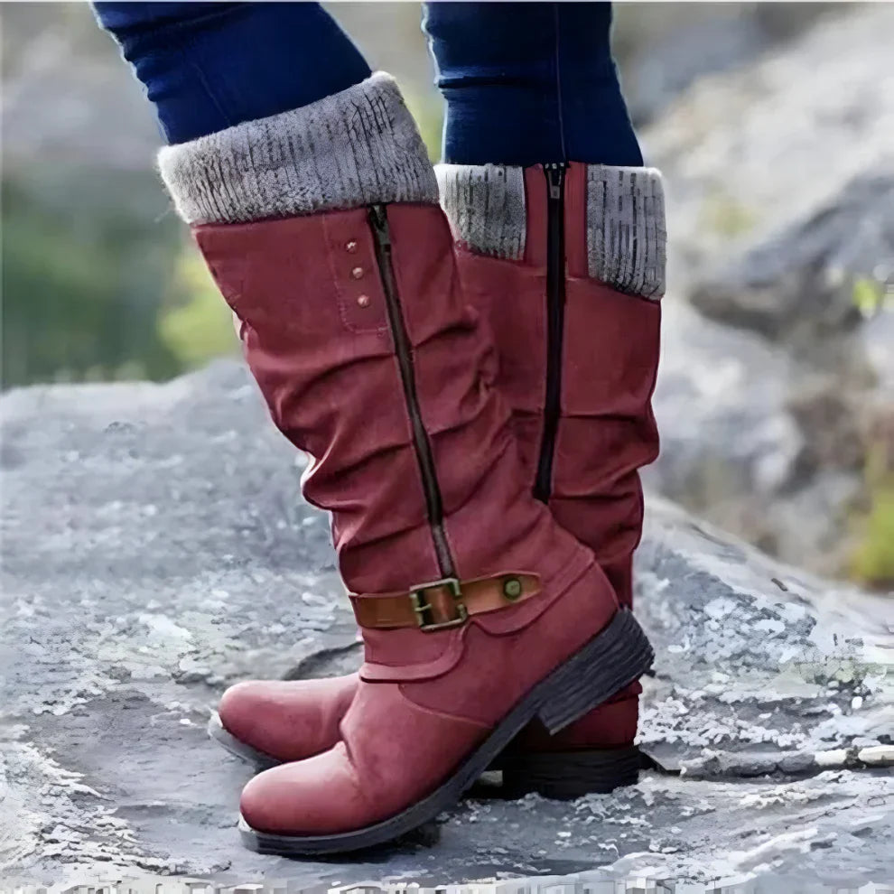 Elegante, kniehohe damenstiefel mit rutschfester oberfläche