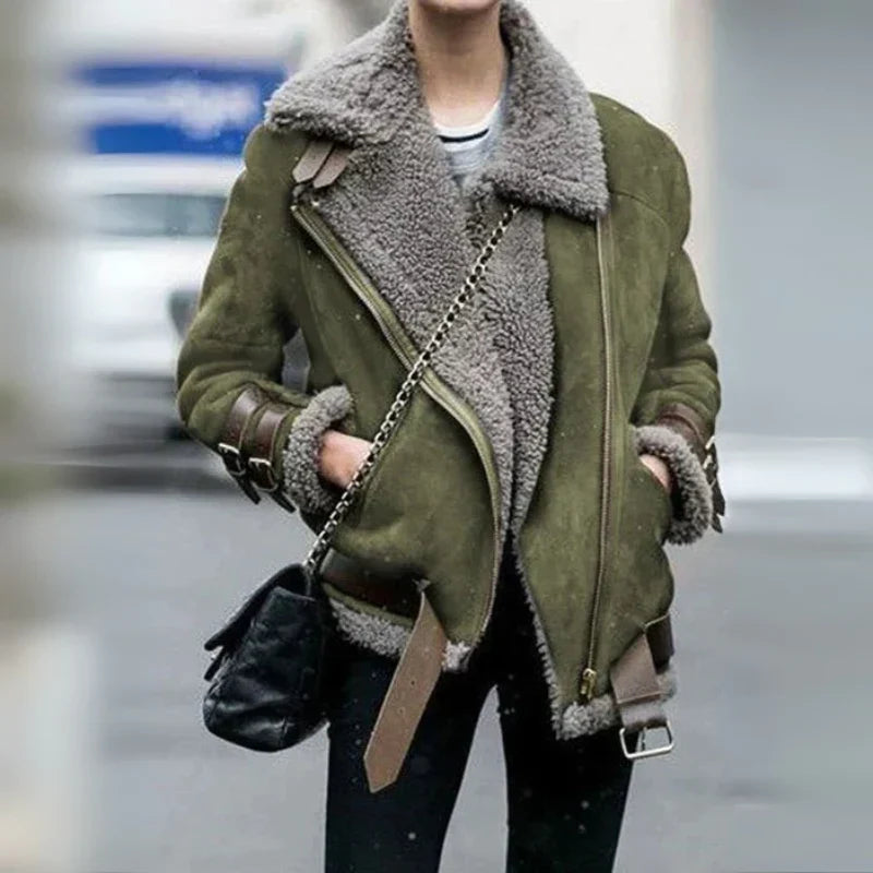 Mari - lederjacke mit schnallen