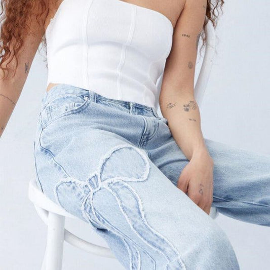 Lavey – baggy-jeans mit schleifen