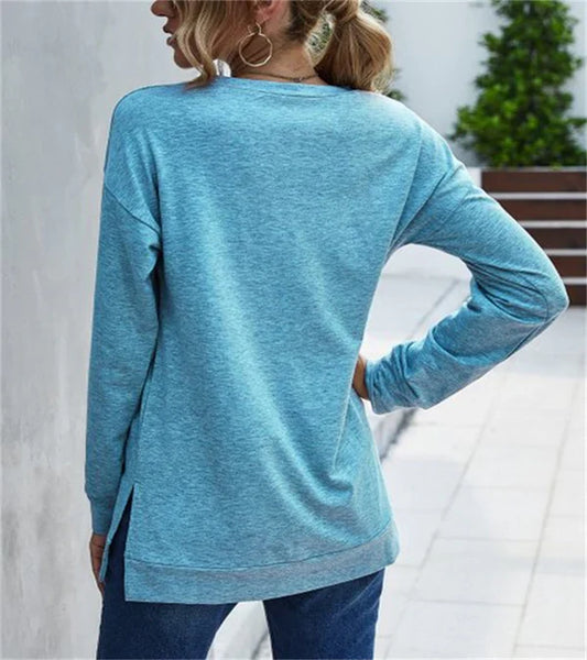 Fable - frühlings-langarmshirt in volltonfarbe