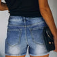 Ruby – gerippte jeansshorts für frühling/sommer