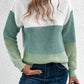 Natalie – farbblock-langarmpullover mit rundhalsausschnitt