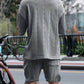 Andrew – set aus bequem sitzendem strickoberteil mit v-ausschnitt und passenden shorts