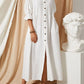 Leinen-maxikleid mit knopfleiste und abllonärmeln