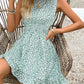 Natalie – kleid mit allover-rundhalsausschnitt und bedrucktem saum