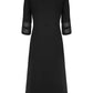 Schwarzes maxikleid mit mesh-armeln - Elena
