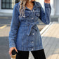 Gina - damen denim-mantel mit klappentaschen