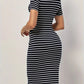 Chloe – elegantes, figurbetontes streifenkleid