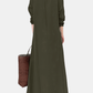 Zoe - olivgrünes hemdblusenkleid maxi