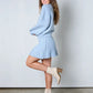 Elegantes set aus plissee-pullover und rock - jayline