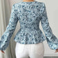 Stella - elegante bluse mit blumenmuster und puffärmeln