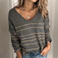 StripeStyle - gestreiftes muster v-ausschnitt pullover
