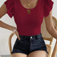 Mia – solides t-shirt mit rundhalsausschnitt für frühling und sommer