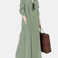 Zoe - olivgrünes hemdblusenkleid maxi