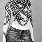 Jerrica - lässiges strickoberteil mit abstraktem print
