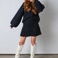 Elegantes set aus plissee-pullover und rock - jayline