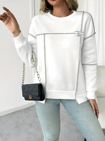 Ottilie - asymmetrisches geripptes kapuzensweatshirt für damen