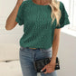 Samantha – bluse mit rüschenbesatz und rundhalsausschnitt für damen