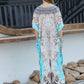 Türkis boho maxi-kaftan kleid - Anna