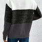 Natalie – farbblock-langarmpullover mit rundhalsausschnitt