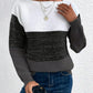 Natalie – farbblock-langarmpullover mit rundhalsausschnitt