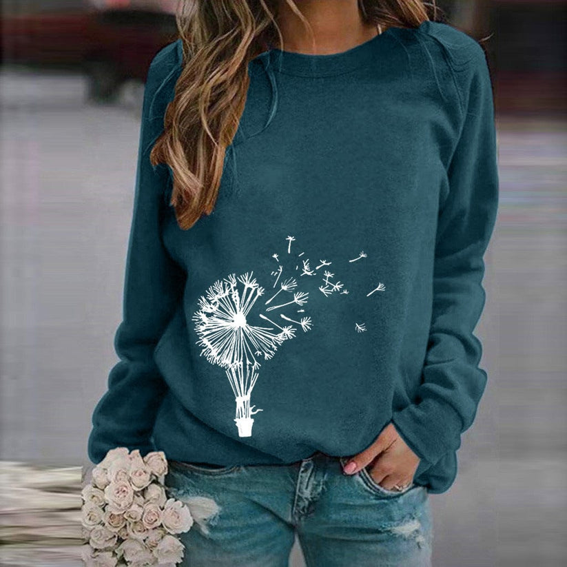 Löwenzahn - modischer pullover mit rundhalsausschnitt